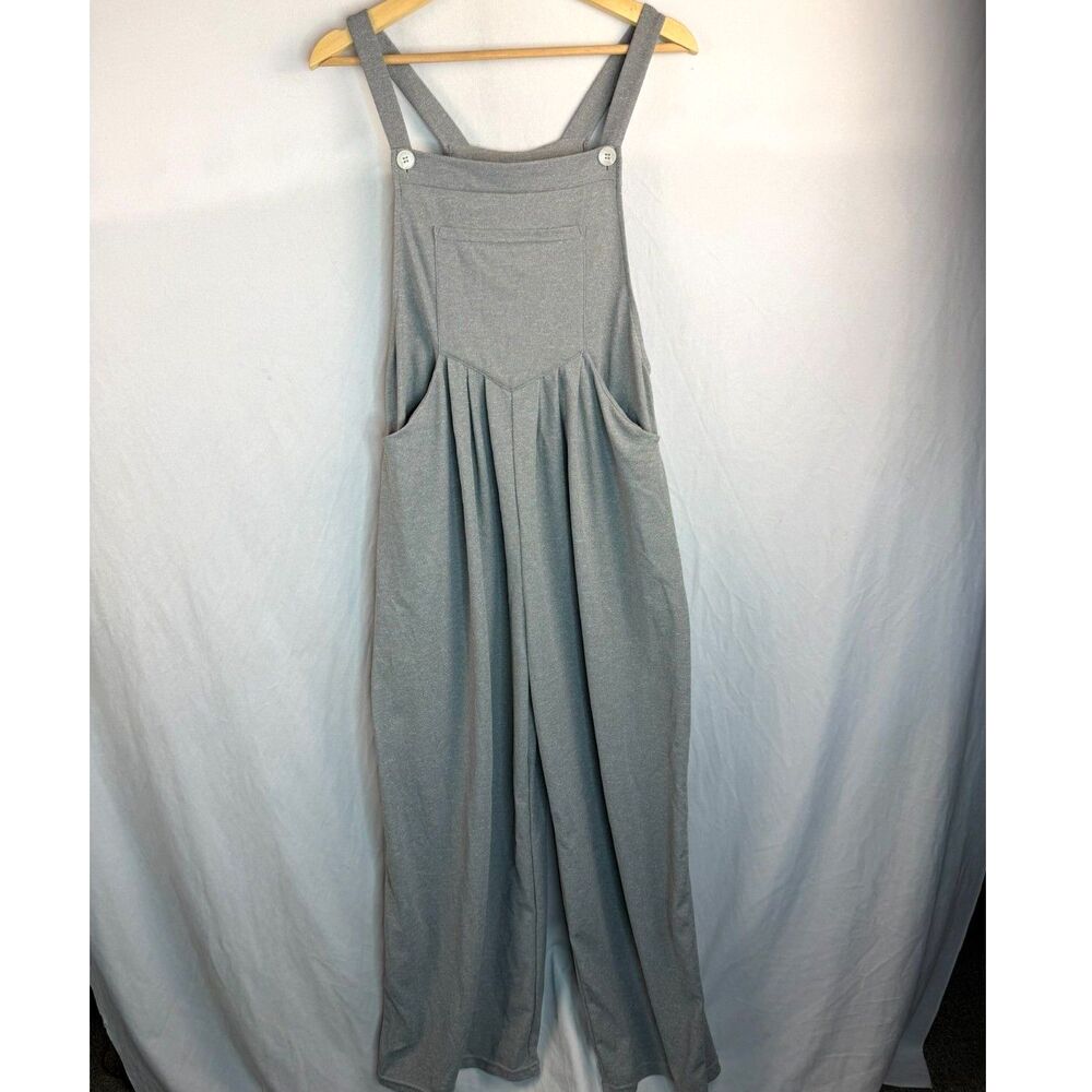 Halara Pockets Waffle Gray Casual Wide Leg Overalls Size M Regular